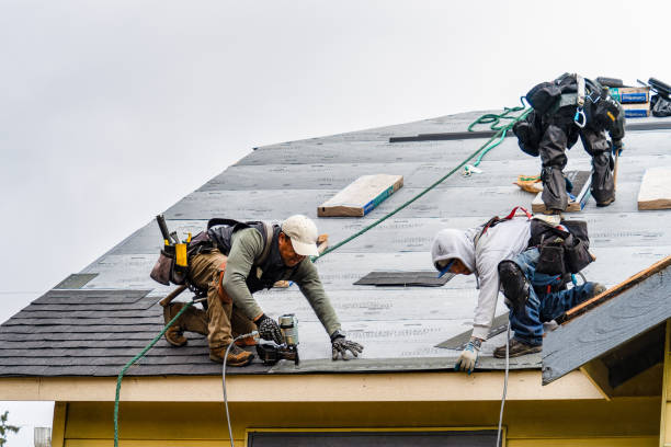 Professional Gutter Installation technician working in Placentia, CA